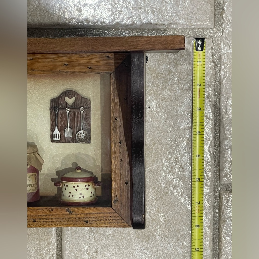 Wooden Shadow Box with Miniature Collectibles - Picture 4 of 5